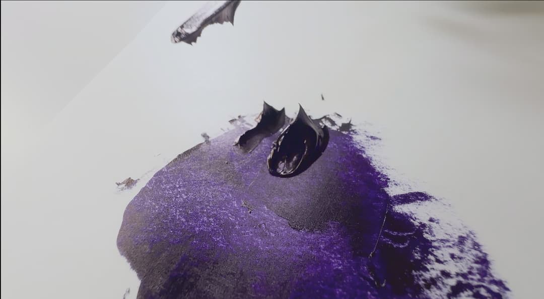 Two dollops of paint with crisp edges