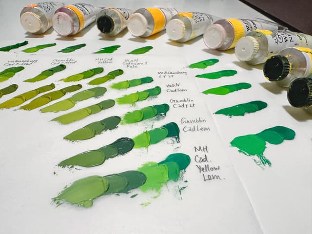 Phthalo Green as an ingredient in Green and Teal Mixes 2