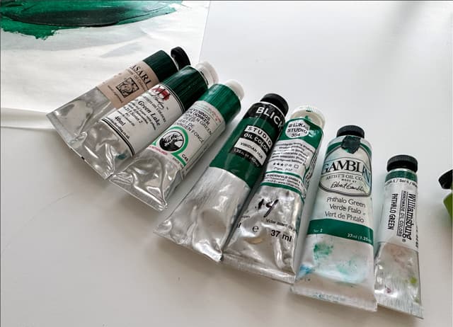 Phthalo Green Blue Shade is intense, transparent, and leans toward blue green 2