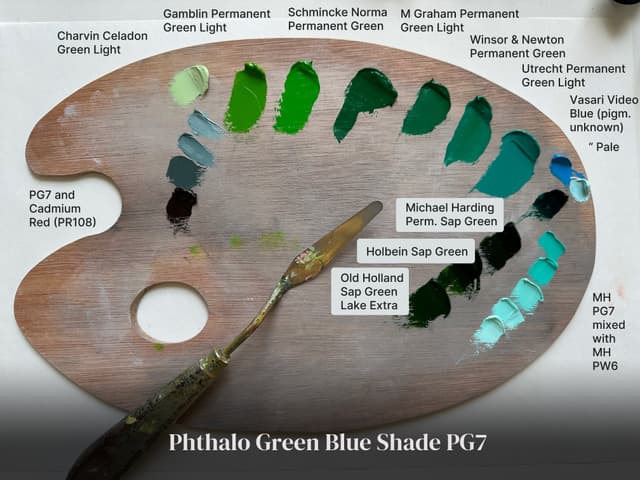 Phthalo Green in a variety of colors 3