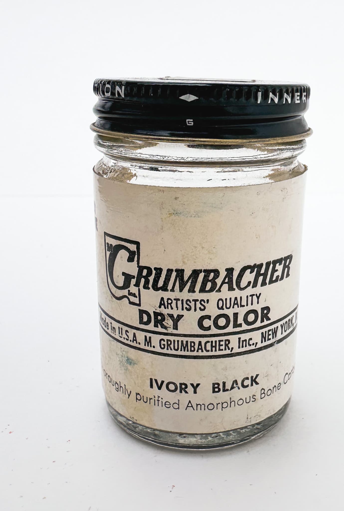An old jar of Grumbacher Artists' Quality Ivory Black