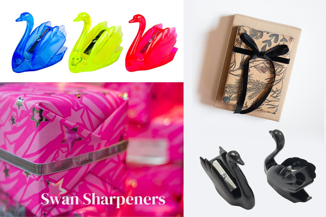 Swan Pencil sharpeners and holiday gifts
