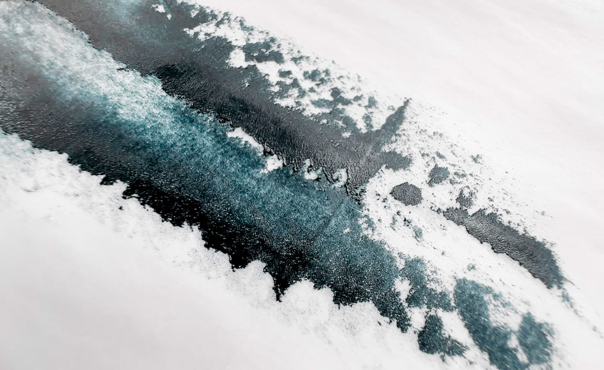 Vivianite or Genuine Blue Ochre oil paint pulled thinly has a gritty texture