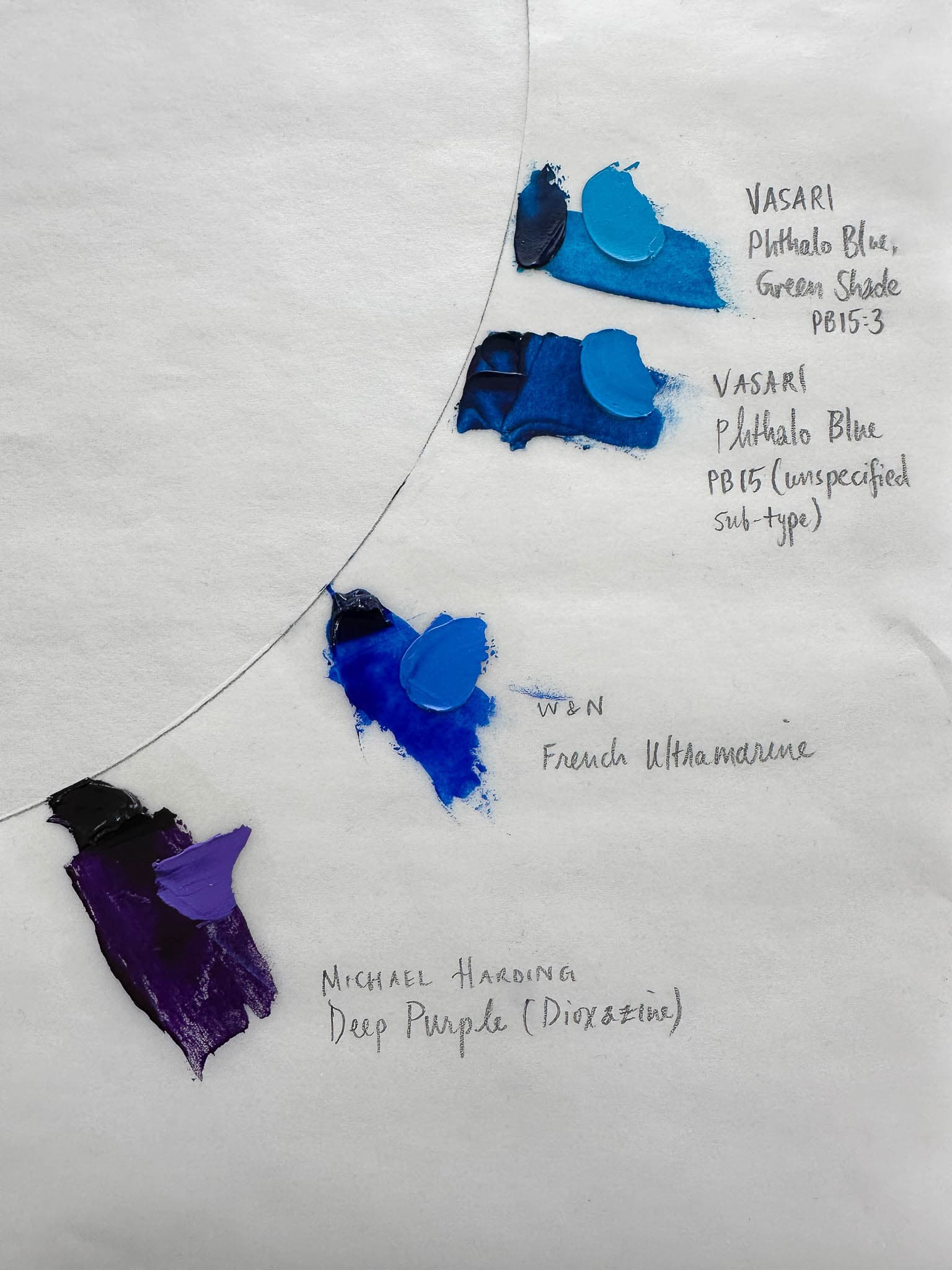 Phthalo Blue compared with Ultramarine