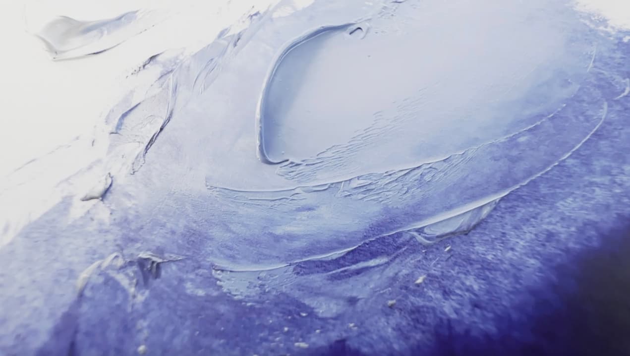 A daub of Indanthrone Blue mixed with white, which has a very mellow undertone