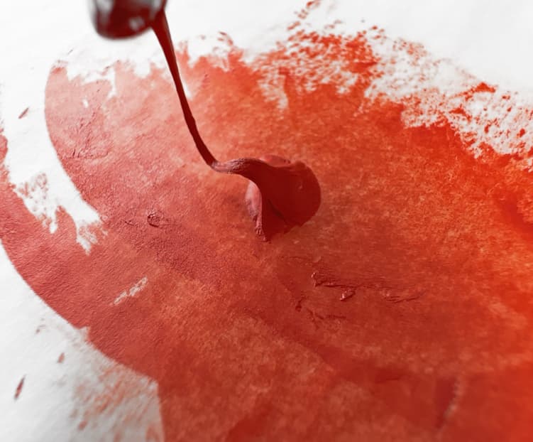 Brick red oil paint made of cinnabar