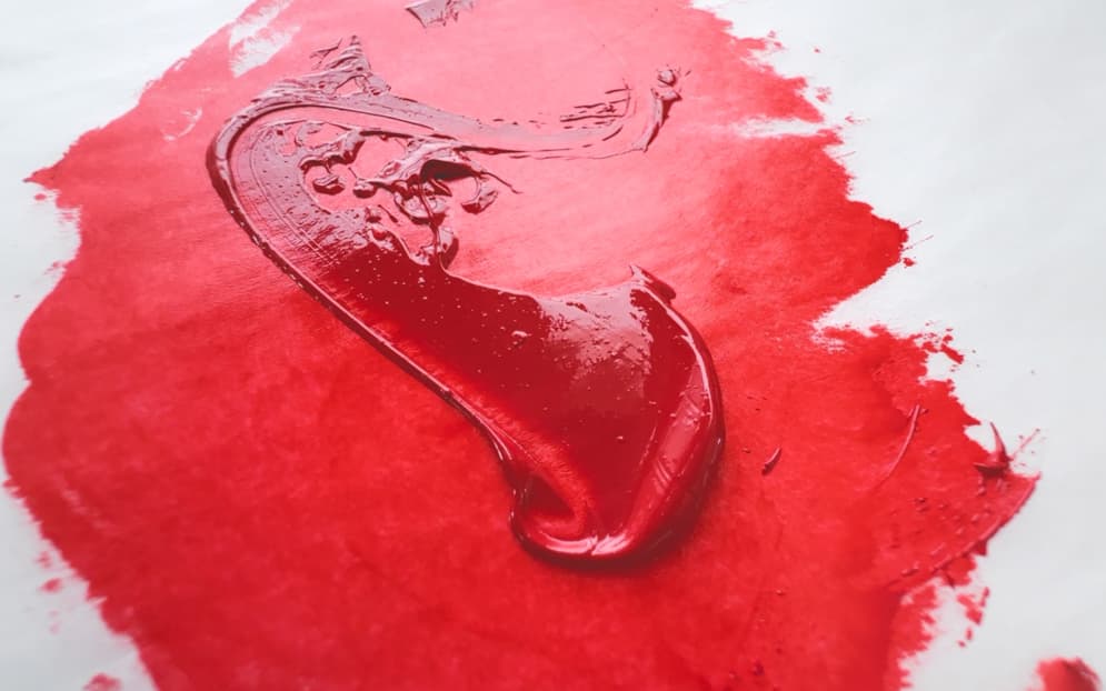 A stroke of red oil paint -Madder (Alizarin) Light Imitation Hue by Puro