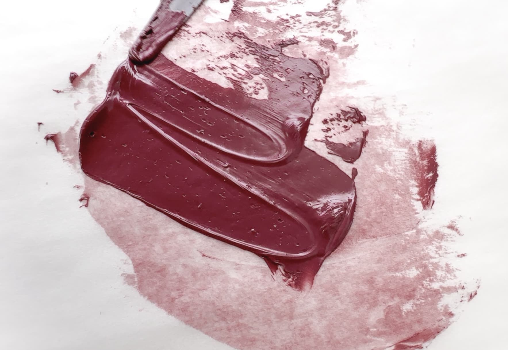 A dollop of paint made with potter's pink