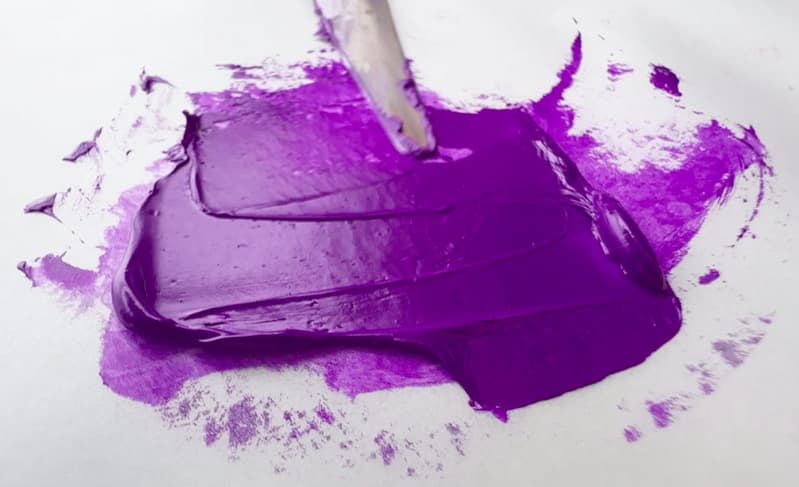 A purple single-pigment oil paint made of cobalt violet
