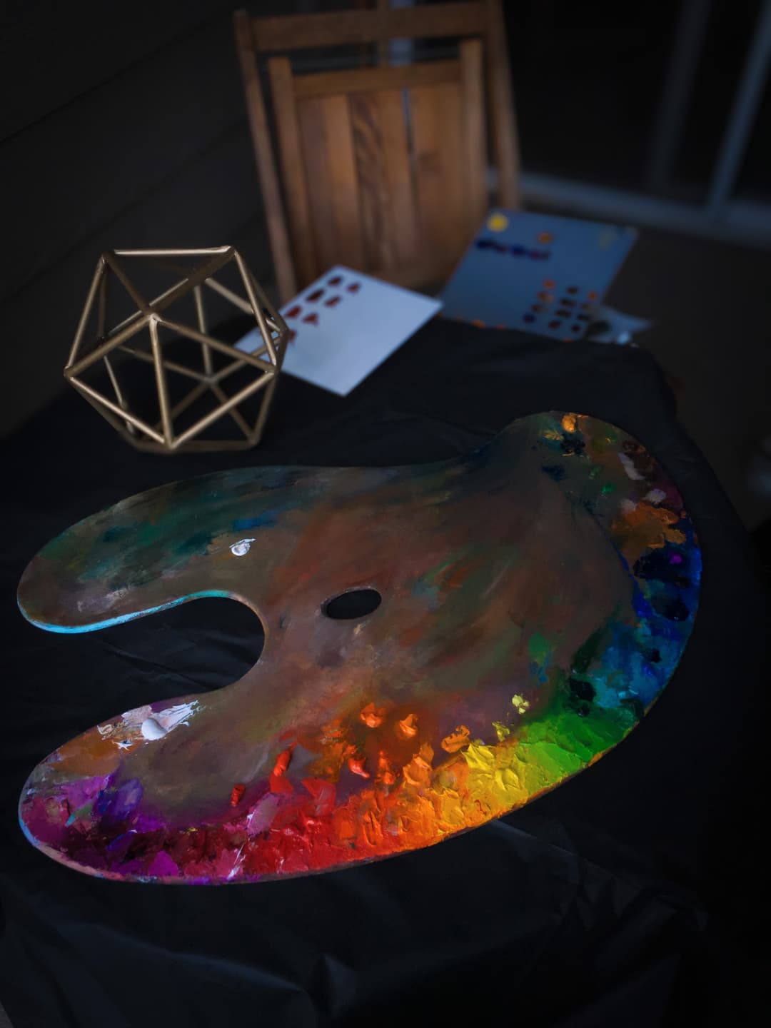 A palette with a rainbow of colors