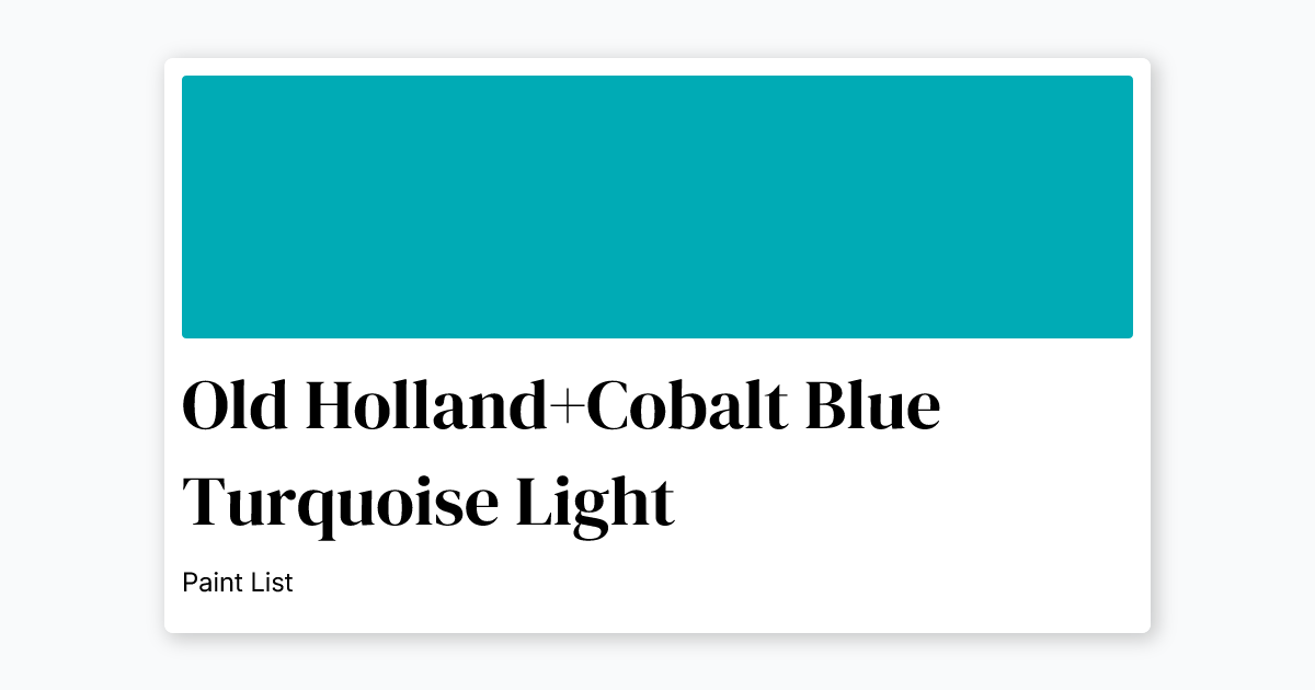 Old Holland Classic Artist Watercolors Cobalt Blue Turquoise Light