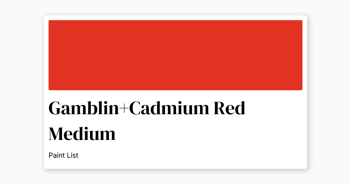 Gamblin Artist’s Oil Color Cadmium Red Medium